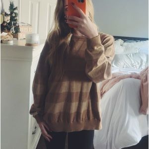 Sweater- Striped- Brown- Aesthetic S💛🤎